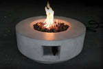 ZUN 11" H x 30" W Fiber Reinforced Concrete Propane/Natural Gas Outdoor Fire Pit Table with Lid B120141817