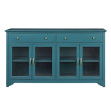 65" TV Console, Storage Buffet Cabinet, Sideboard with Glass Door and Adjustable Shelves, Console W965P146219