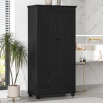 ZUN Tall Storage Cabinet with Three Drawers for Bathroom/Office, Black N725P183256B