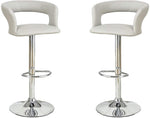 ZUN Bar Stool Counter Height Chairs Set of 2 Adjustable Height Kitchen Island Stools Grey PVC / Faux HS00F1556-ID-AHD