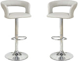 ZUN Bar Stool Counter Height Chairs Set of 2 Adjustable Height Kitchen Island Stools Grey PVC / Faux HS00F1556-ID-AHD