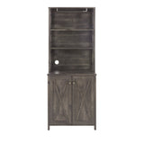 ZUN Wine Bar Cabinet with for Wine Glass Rack, Wood Frame Side Home Source Bar Cabinet and Hollow out W1758P210360