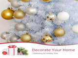 6 Feet White Artificial Christmas Pencil Tree with Folding Metal Stand 40601858