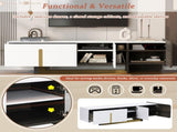 VIBE HAUS 66.7'' Light Luxury TV Stand for TVs up to 70 Inches, Modern TV Cabinet with Metal Legs, 1 N724P321446K