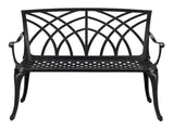 38in Outdoor Orchid Back Aluminum Bench Black 43199570