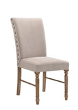 Leventis Cream Linen & Weathered Oak Finish Side Chair B2726P298629
