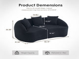 LY-049S Curved Modern Boneless Sofa Loveseat, Backrest Upgrade, 2-Seater Black Chenille Compression W2231P402442