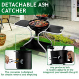 Kettle Charcoal Grill with 2 Side Tables, Storage Shelf, Upgraded Ash Catcher, Thermometer, Air 57338991