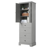 ZUN Storage Cabinet with 2 Doors and 4 Drawers for Bathroom, Office, Adjustable Shelf, MDF Board with WF302825AAE