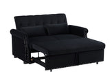 Artemax 55'' Modern Shiny Velvet Convertible Loveseat Sleeper Sofa Couch w/ 2 Lumbar Pillows, W668100737