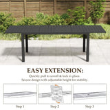 97.2"L Extendable Aluminum Outdoor Dining Table W1859P359697