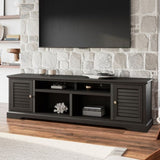 ZUN 83 inch TV Stand Console for TVs up to 95 inches, No Assembly Required, Clove finish B108P160207