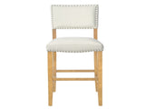 Barstools With rivet decoration set of 2 , wood Frame,fabric Sponge cushion and Upholstered N780P366607N