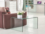 Tempered Clear Bent Glass SideTable, Transparent End Table, Sofa table W1718126150