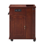 Powered Traditional End Table with Charging Station, Narrow Side Table with USB Ports and Outlets, W1693P227261