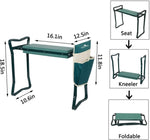 ZUN Garden Kneeler & Seat Folding Multi-Functional Steel Garden Stool with Tool Bag EVA Kneeling Pad W2181P193282