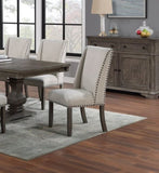 Traditional Formal 2pc Side Chairs Upholstered Wingback Design Oak Finish Dining Room Furniture B011P203558