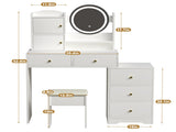 Fashion Vanity Desk with Mirror Lights for Makeup Cushioned Chair, Vanity Mirror with Lights 28245487