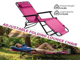 Portable Dual Purposes Extendable Folding Reclining Chair Pink 14453028
