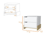 Ralston 2-Drawer Nightstand in White and Macadamia B062111736