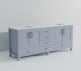Dark Grey Double Bath Vanity 84 in. W x 22 in. D, with White Quartz Top B2731P258975