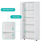 ZUN Storage Cabinet with Two Doors for Bathroom, Office, Adjustable Shelf, MDF Board, White WF323346AAK