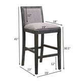 30.5 Inch Height Bar Stools set of 2, Rubber wood Frame,fabric Sponge cushion and Upholstered N780P192217B
