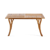 ZUN Outdoor 59 Inch Rectangular Solid Wood Table Dining Table,Teak Finish 57488.00