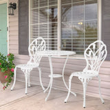 3 Pieces Patio Bistro Set, Rust-Resistant Cast Aluminum Outdoor Bistro Table and Chairs Set of 2, 03627350