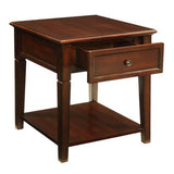 Walnut End Table with Bottom Shelf B062P189244