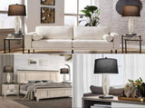 Table Lamps Set of 2, Bedroom Lamp with USB AC Charging Ports, Modern Glass Beside Lamps for Living W3355P391317