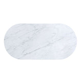 Glam Contemporary Light Teal 1pc End Table White Faux Marble Top Living Room Table Open Bottom B011P184960