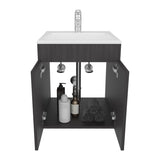 Bathroom Vanity 45 Meka, with Two Drawers and Open Shelf, Black B200P313687