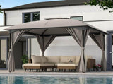 Patio Gazebo 10'x10', Outdoor Duty Party Tent Shelter With Double Roofs, Oxford Fabric Mosquito 60882905