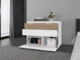 Golva Dresser with Tilt-Out Drawers and Lower Cabinet Storage, White / Natural Oak B097P474284