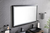 84in. W x 48in. H Oversized Rectangular Black Framed LED Mirror Anti-Fog Dimmable Wall Mount W127291633