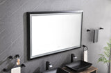 ZUN 84in. W x 48in. H Oversized Rectangular Black Framed LED Mirror Anti-Fog Dimmable Wall Mount W127291633