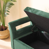 67.91"Wide Velvet Storage Soft Bench with Armrests for Living Room, Entryway and Bedroom. GREEN 02294187