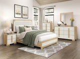 Contemporary Natural and White Finish 2-Drawer Storage Nightstand Wooden Bedroom Furniture 1pc B011P317207