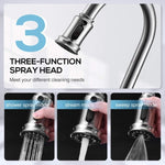 ZUN Kitchen Faucet- 3 Modes Pull Down Sprayer Kitchen Sink Faucet, Brushed Nickel Kitchen Faucet Single 11293022