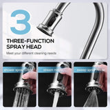 ZUN Kitchen Faucet- 3 Modes Pull Down Sprayer Kitchen Sink Faucet, Brushed Nickel Kitchen Faucet Single 11293022