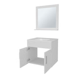 Slater Floating Bathroom Vanity Set with Sink, Two-Door Cabinet, and Mirror,White B128P314805