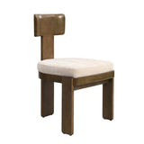 Upholstered Dining Chairs Set of 2, Fabric Side Chairs with Beige Seating Light Brown Solid Rubber N779P236964A