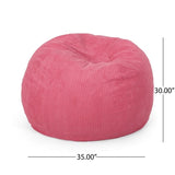 Kenli Modern Corduroy Polyester 3 ft. Bean Bag Chair,Pink Rose N778P185629P