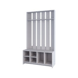 ZUN Van Hall Tree in Melamine, Open Storage y Coat Space, Smoke B128P237138