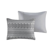 Cotton Jacquard Comforter Mini Set Grey/Black King/Cal King B035128808