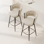 ZUN 360&deg;Swivel Bar Chairs set of 2, equipped with soft cushioned backrest counter stool, metal leg W1727P234203