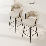 ZUN 360&deg;Swivel Bar Chairs set of 2, equipped with soft cushioned backrest counter stool, metal leg W1727P234203