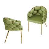 Set of 2 Luxury Handmade Accent Chair with Gold Legs, Modern Velvet Armchair for Living Room and N765P178333G