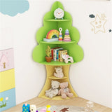 5-Tier Green Tree-Shaped Kids Bookshelf , 19894404